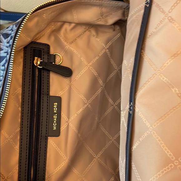 Michael Kors Blue Monogram Backpack - Picture 3 of 3